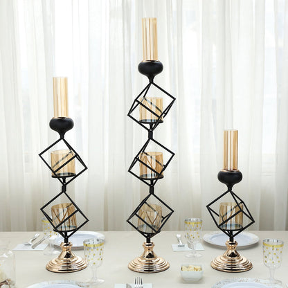 Metal And Glass Candle Holder, Geometric Candle Holder, Decorative Candle Holder, Votive Candle Holders, Candle Holder Centerpiece#size_parent