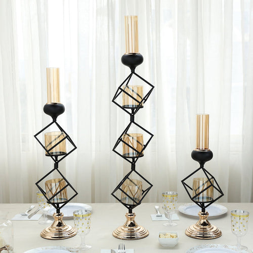 Metal And Glass Candle Holder, Geometric Candle Holder, Decorative Candle Holder, Votive Candle Holders, Candle Holder Centerpiece#size_parent