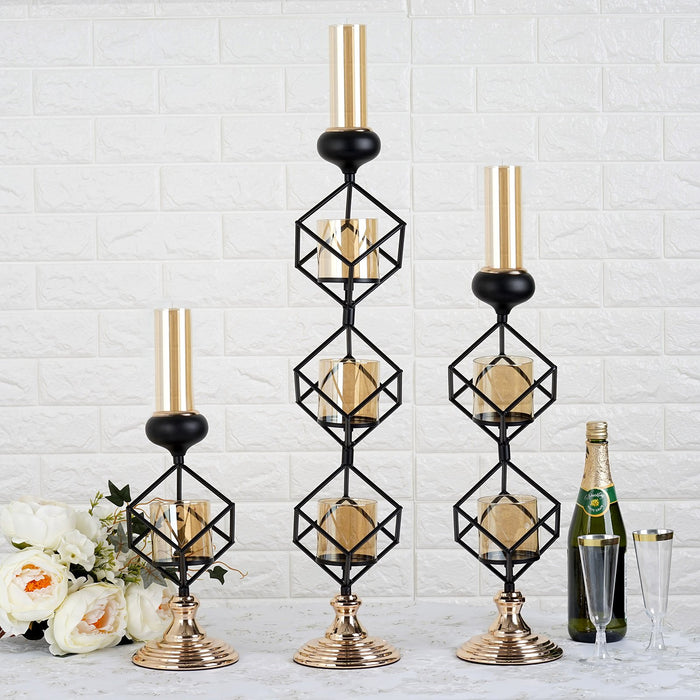 Metal And Glass Candle Holder, Geometric Candle Holder, Decorative Candle Holder, Votive Candle Holders, Candle Holder Centerpiece#size_parent