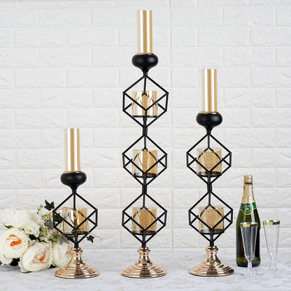 Metal And Glass Candle Holder, Geometric Candle Holder, Decorative Candle Holder, Votive Candle Holders, Candle Holder Centerpiece#size_parent