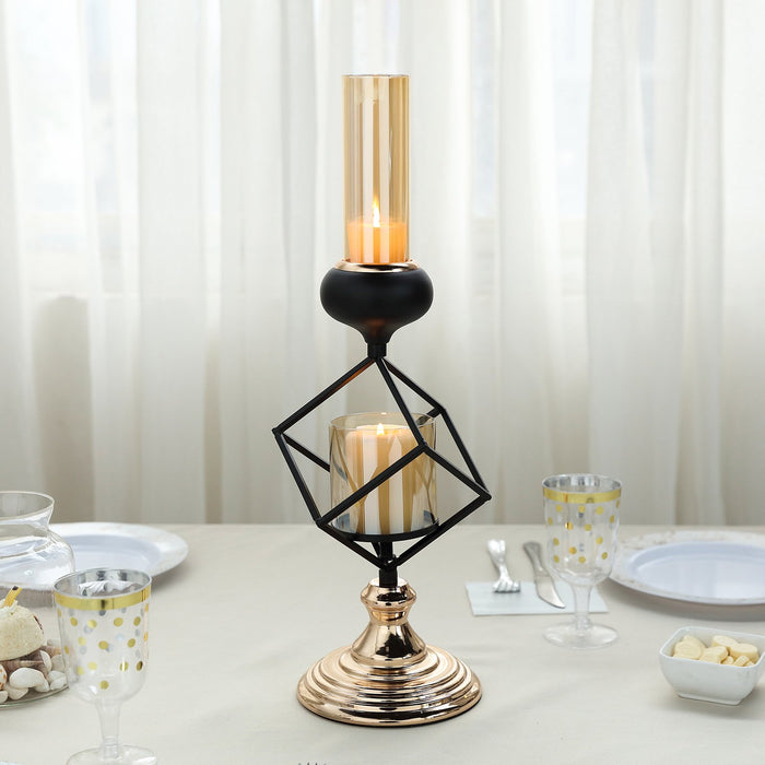 Metal And Glass Candle Holder, Geometric Candle Holder, Decorative Candle Holder, Votive Candle Holders, Candle Holder Centerpiece#size_13"