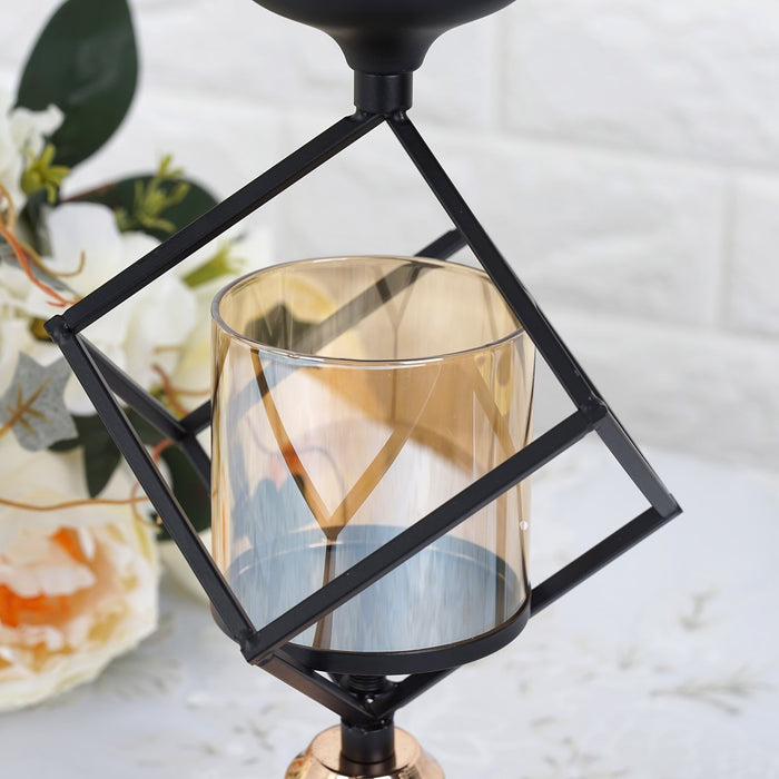 Metal And Glass Candle Holder, Geometric Candle Holder, Decorative Candle Holder, Votive Candle Holders, Candle Holder Centerpiece#size_13"
