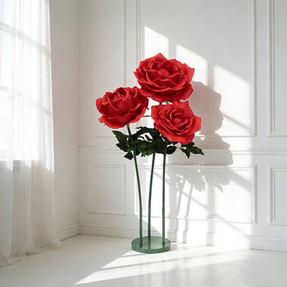 artificial rose, giant artificial rose, artificial flower, oversize rose flower, rose flower display, silk rose flower#color_red