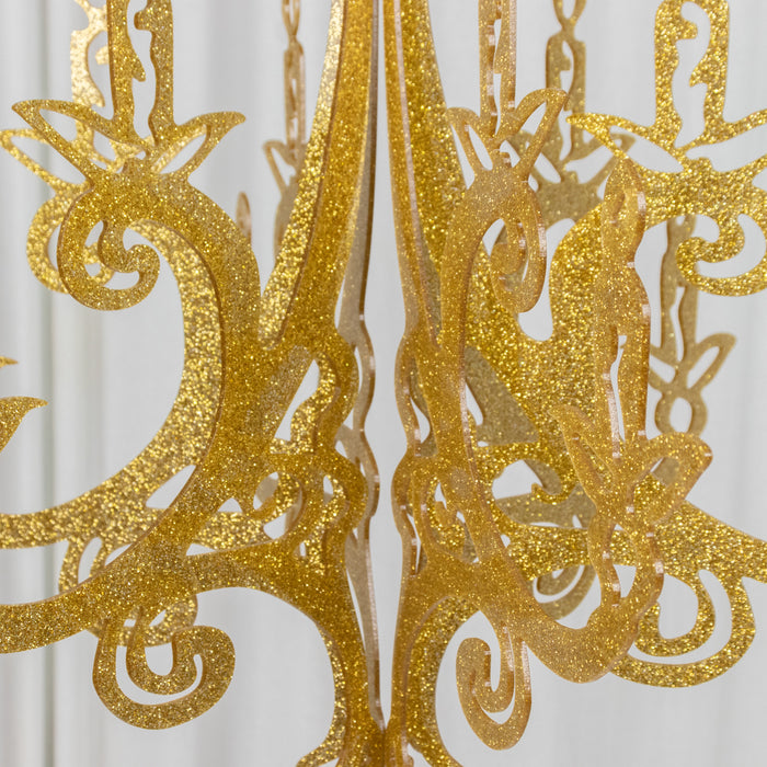 acrylic chandelier decor, hanging chandelier decor, ceiling hanging decor, decorative chandelier hanging, event chandelier decor, acrylic hanging chandelier#color_gold