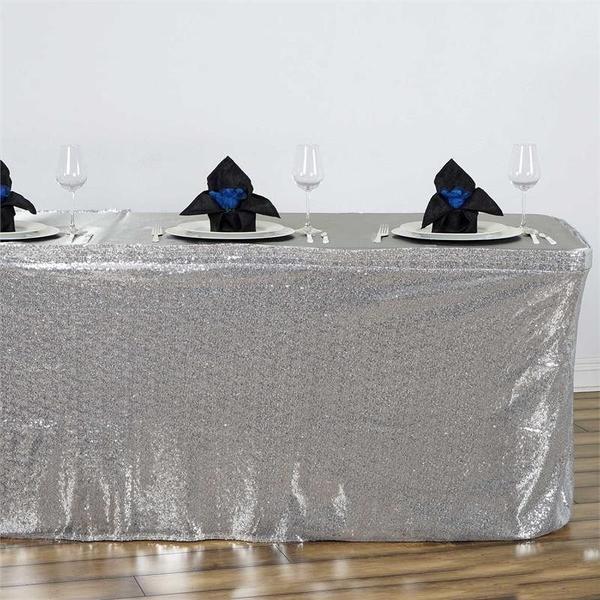 table skirt, table skirt velcro, table skirt design, table skirt linen, sequin table skirt#color_silver