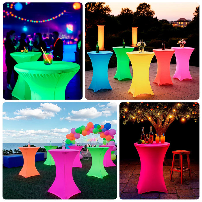 glow neon table cover, neon cocktail tablecloth, table cover, spandex table cover, cocktail tablecloth, spandex table cover#color_parent