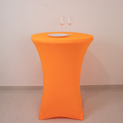 glow neon table cover, neon cocktail tablecloth, table cover, spandex table cover, cocktail tablecloth, spandex table cover#color_orange