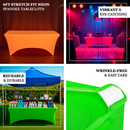 neon fitted tablecloth, 6ft spandex tablecloth, rectangle tablecloth, neon tablecloth, spandex tablecloth, table linen, spandex table cover#color_parent
