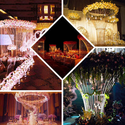 metal flower stands, floral stands, flower pedestal, flower display stand, pedestal vase#color_gold