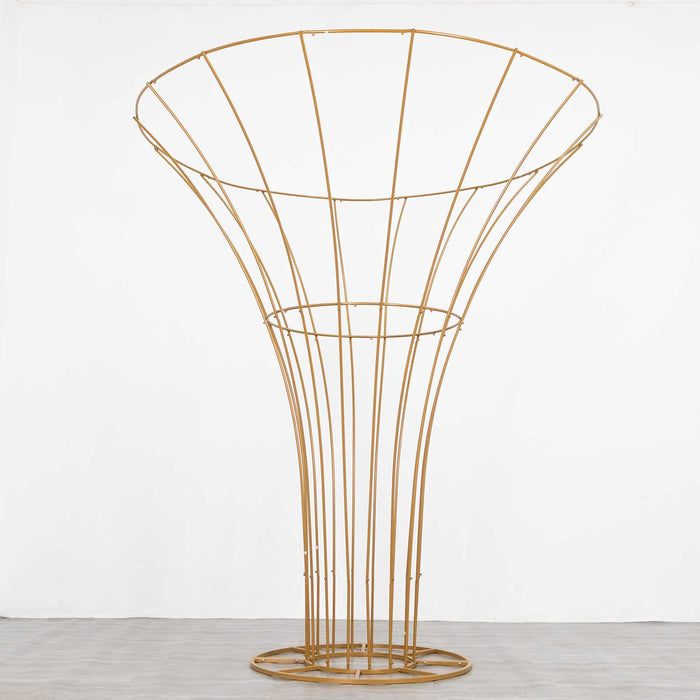 metal flower stands, floral stands, flower pedestal, flower display stand, pedestal vase#color_gold