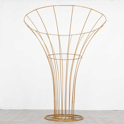 metal flower stands, floral stands, flower pedestal, flower display stand, pedestal vase#color_gold