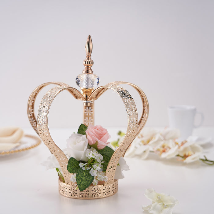 crown candle holder, gold crown centerpiece, gold crown decor, decorative crown, votive holder#color_gold