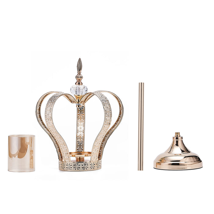 crown candle holder, gold crown centerpiece, gold crown decor, decorative crown, votive holder#color_gold