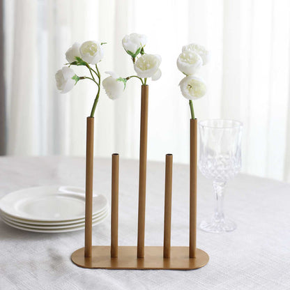 metal flower vases, single flower vases, floral vase, tube vases, bud vase centerpiece#color_gold