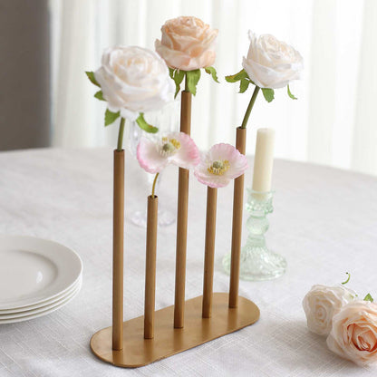 metal flower vases, single flower vases, floral vase, tube vases, bud vase centerpiece#color_gold