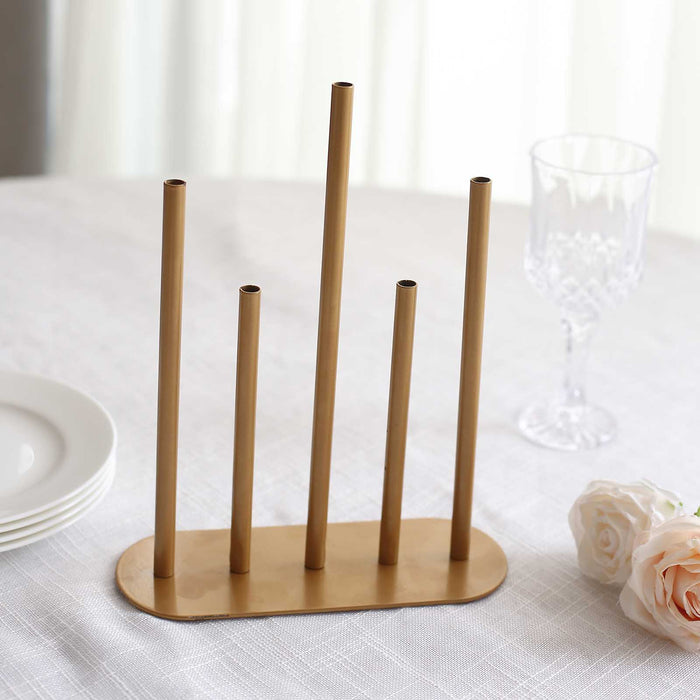 metal flower vases, single flower vases, floral vase, tube vases, bud vase centerpiece#color_gold