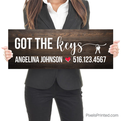 got the keys real estate agent closing photo sign