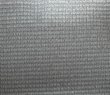 Gray 6' x 16' 86% super shade mesh tarp displaying breathable mesh closeup texture