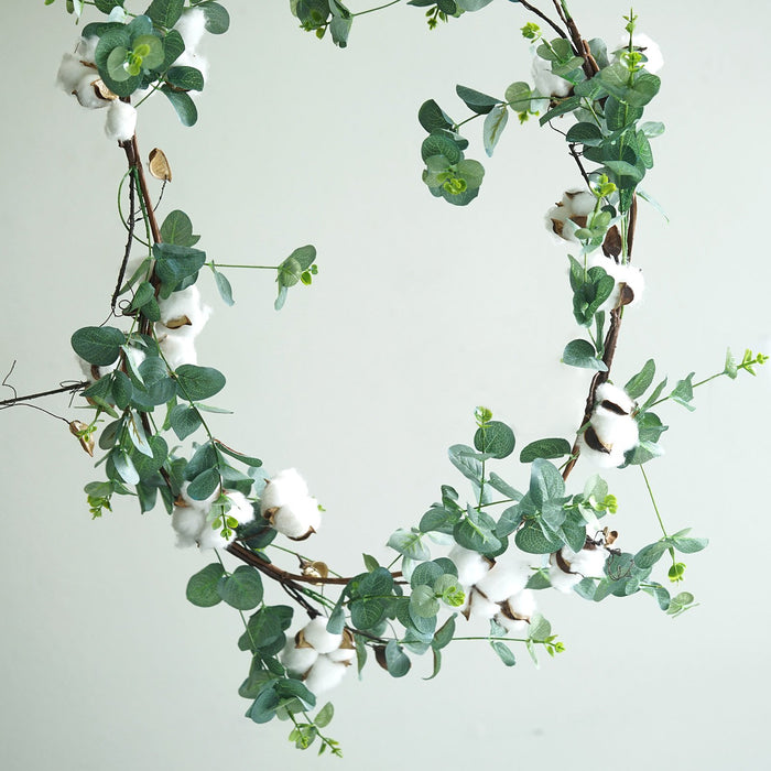 Faux Eucalyptus Garland, Artificial Garland, Greenery Garland, Leaf Garland, Artificial Eucalyptus Garland#color_green
