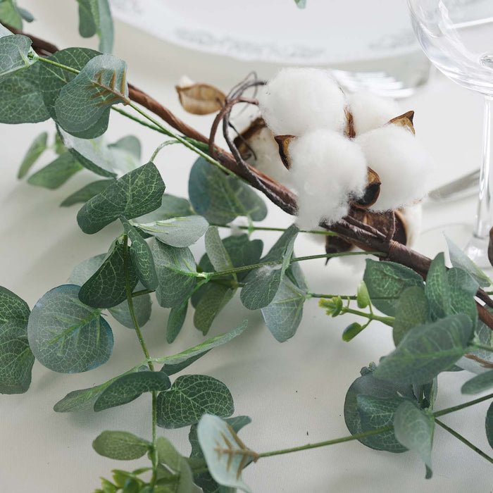 Faux Eucalyptus Garland, Artificial Garland, Greenery Garland, Leaf Garland, Artificial Eucalyptus Garland#color_green