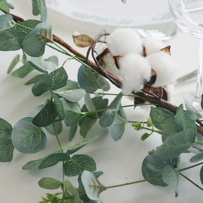 Faux Eucalyptus Garland, Artificial Garland, Greenery Garland, Leaf Garland, Artificial Eucalyptus Garland#color_green