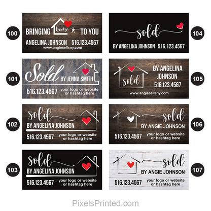 Sold by Real Estate Agent Social Sign - PixelsPrinted