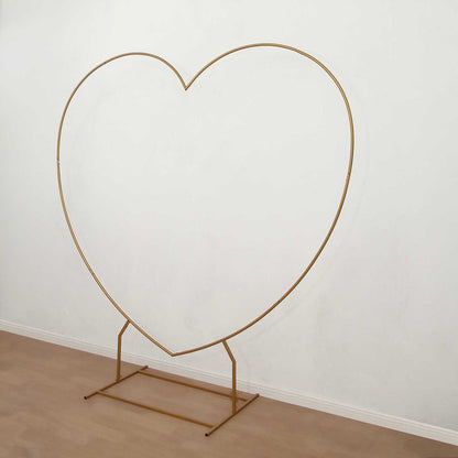 metal, backdrop stand, heart arch frame, heart shaped stand, balloon backdrop frame#color_gold