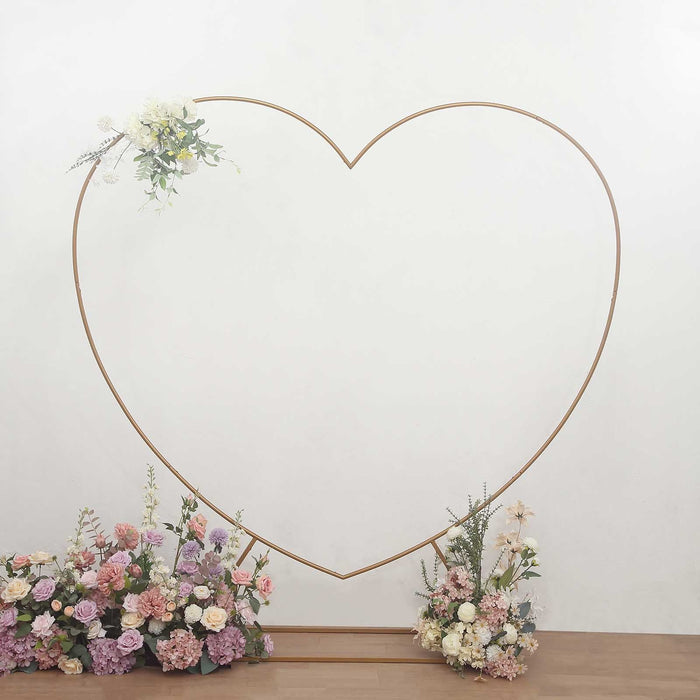 metal, backdrop stand, heart arch frame, heart shaped stand, balloon backdrop frame#color_gold