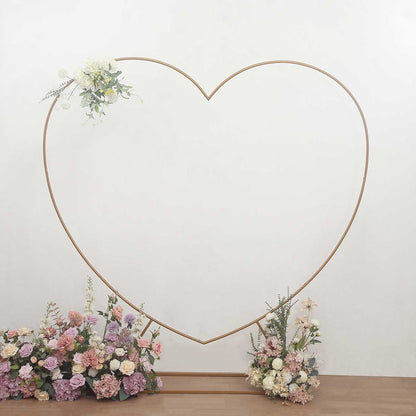 metal, backdrop stand, heart arch frame, heart shaped stand, balloon backdrop frame#color_gold