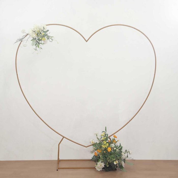 metal, backdrop stand, heart arch frame, heart shaped stand, balloon backdrop frame#color_gold