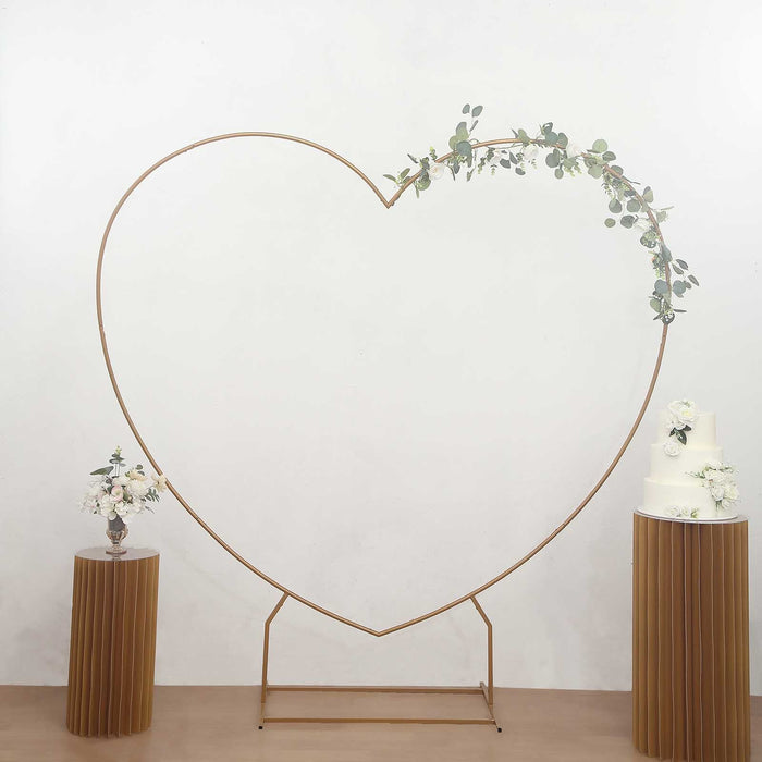 metal, backdrop stand, heart arch frame, heart shaped stand, balloon backdrop frame#color_gold