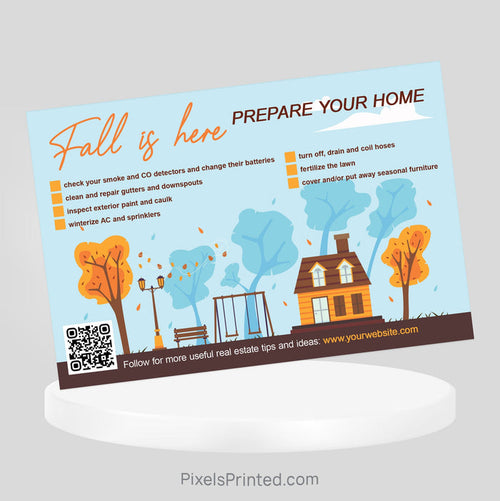 Independent real estate Fall Maintenance postcard PixelsPrinted
