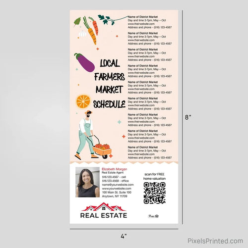 Independent Real Estate Farmers Market Schedule Postcard Magnet postcard magnets PixelsPrinted