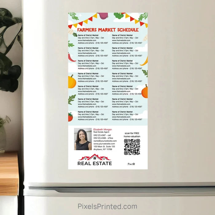 Independent Real Estate Farmers Market Schedule Postcard Magnet postcard magnets PixelsPrinted