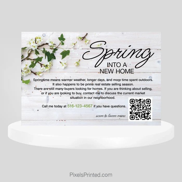 Independent real estate hello spring postcards PixelsPrinted