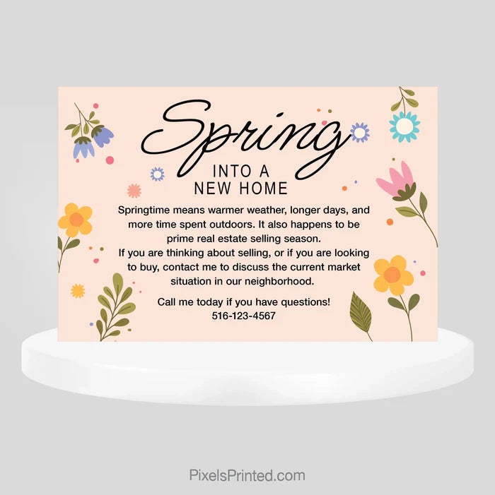 Independent real estate hello spring postcards PixelsPrinted