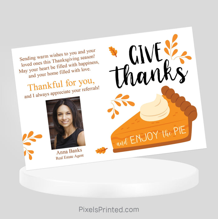 Independent real estate Thanksgiving postcard PixelsPrinted