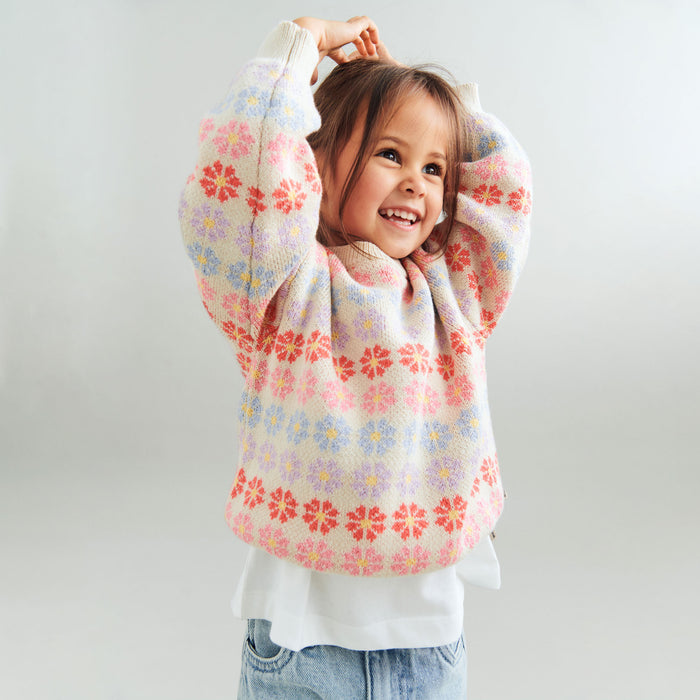 Wheat Main Jacquard Pullover Harlow Pullover 9659 sandshell flowers