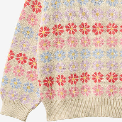 Wheat Main Jacquard Pullover Harlow Pullover 9659 sandshell flowers