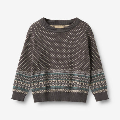 Wheat Main Jacquard Pullover Julius Pullover 9619 dark charcoal