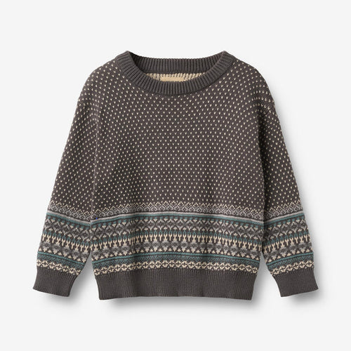 Wheat Main Jacquard Pullover Julius Pullover 9619 dark charcoal