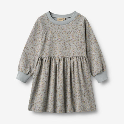 Wheat Main Jersey dress L/S Dorthea Dress 9765 slightly blue flowers