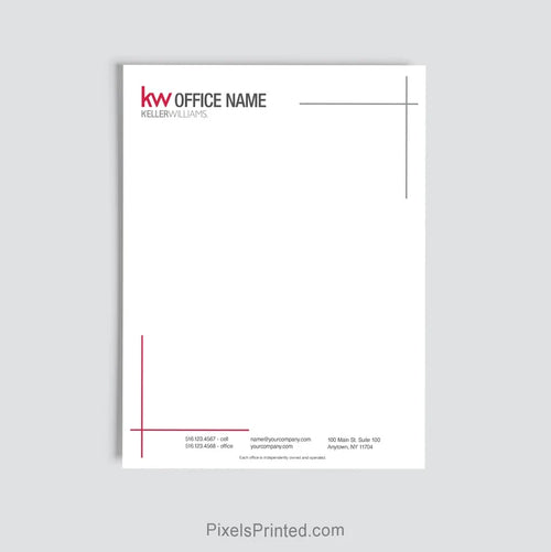 Keller Williams agent letterhead personalized for a real estate office
