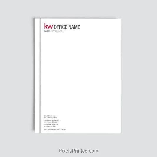 Keller Williams brokerage letterhead with personalized office information