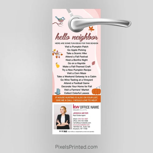 Keller Williams fall autumn door hangers PixelsPrinted