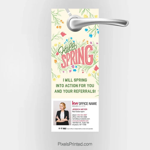 Keller Williams Hello Spring Real Estate Door Hanger PixelsPrinted