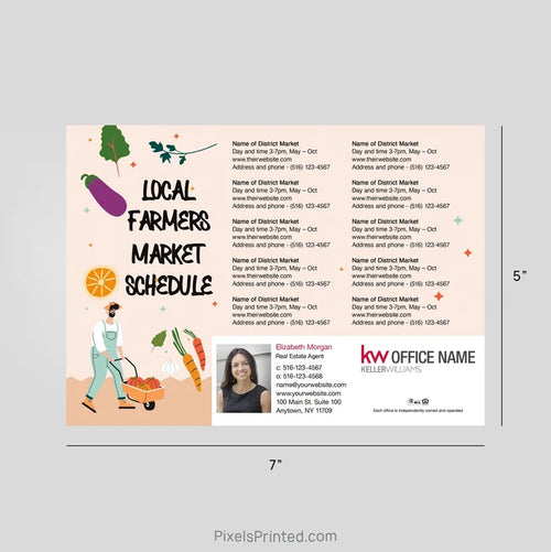 Keller Williams Real Estate Farmers Market Calendar Magnets postcard magnets PixelsPrinted