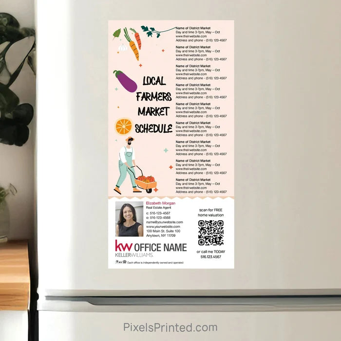 Keller Williams Real Estate Farmers Market Schedule Postcard Magnets postcard magnets PixelsPrinted