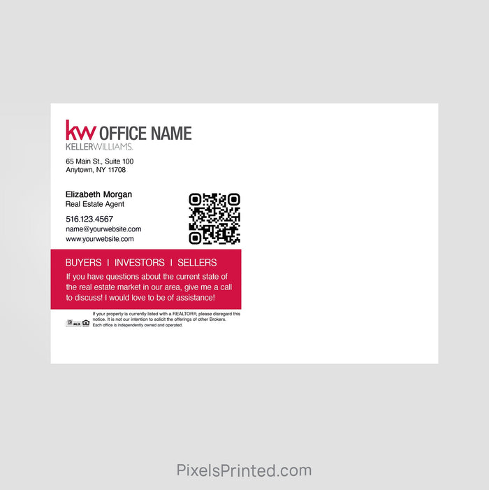 Keller Williams real estate new agent mailers PixelsPrinted