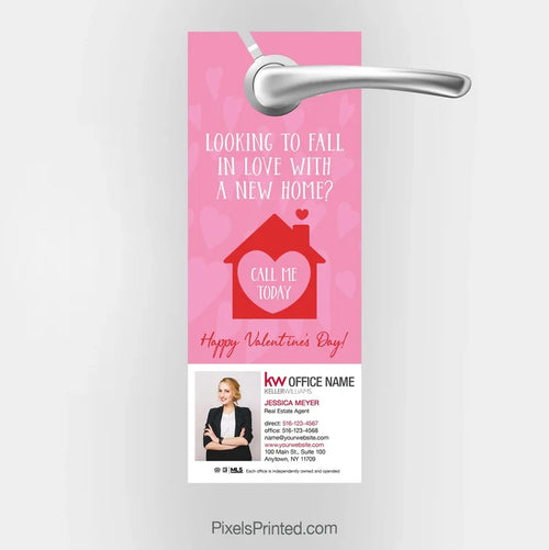 Keller Williams Valentine’s door hanger – home is where the heart is PixelsPrinted